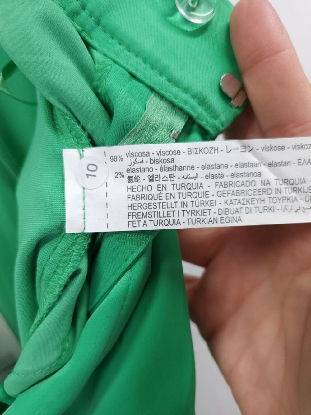 Zara Womens Pants Size XS (26x33) Green Satin Wide Leg Pleated Flowy Palazzo - Picture 15 of 16